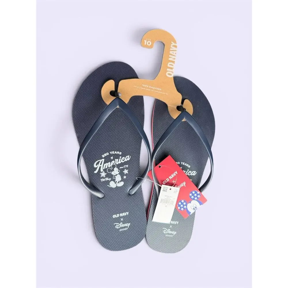 Old Navy Disney Mickey Mouse 250yr America thong sandals flipflops unisex sz10
